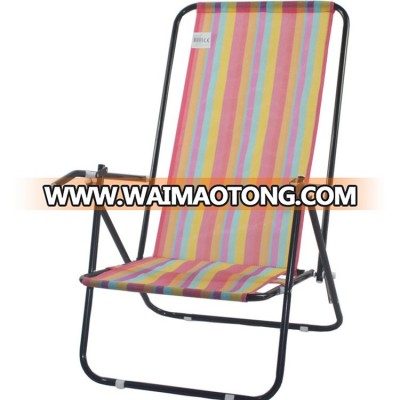 Manufacturer Cheap Stock Ready 600D Polyester 16mm Steel Camping Folding Reclining Beach Lounge Chair Hand Bag Packing