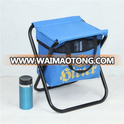 Camping Lightweight Folding  Outdoor Steel  Fold Up Stool Portable Travel With Cooler Bag Chair for Fishing Camping Hiking